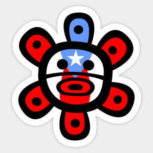 Puerto Rico Taino Sun Boricua Flag Sticker